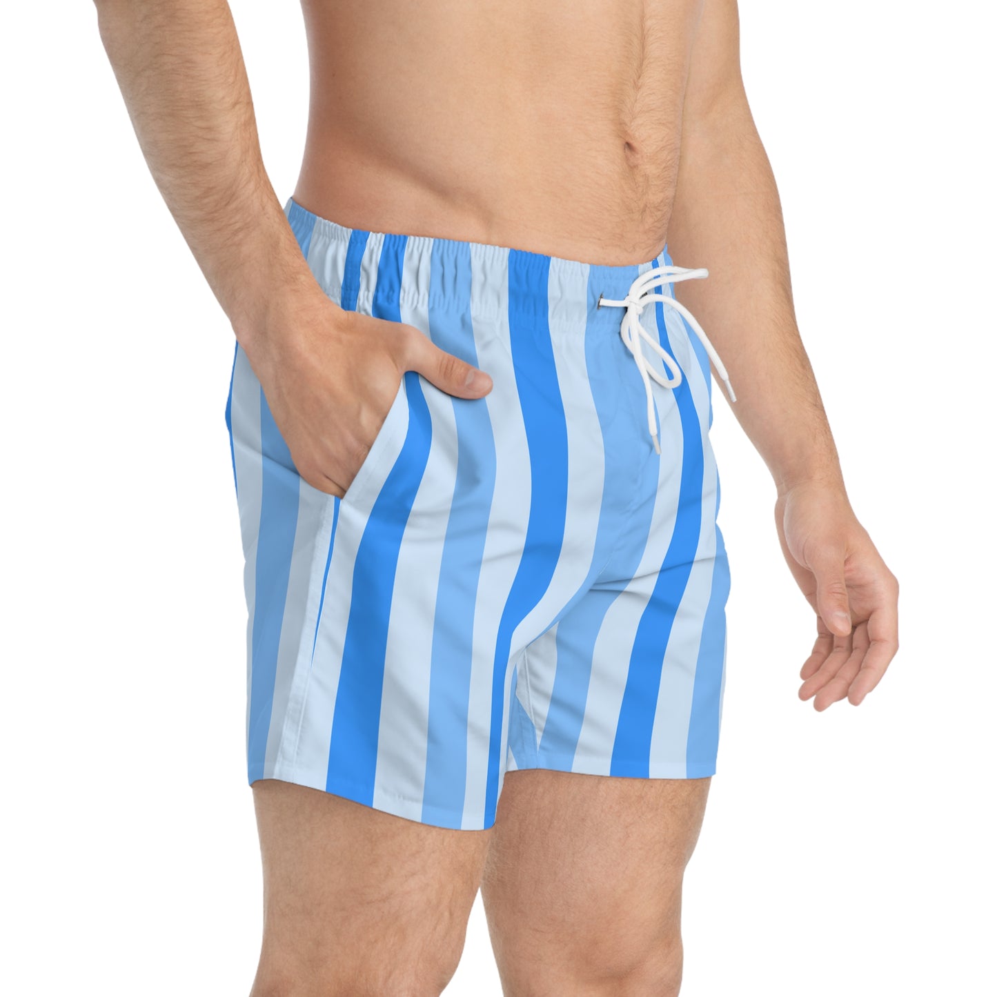 TickPick Blue Striped Swim Trunks V2