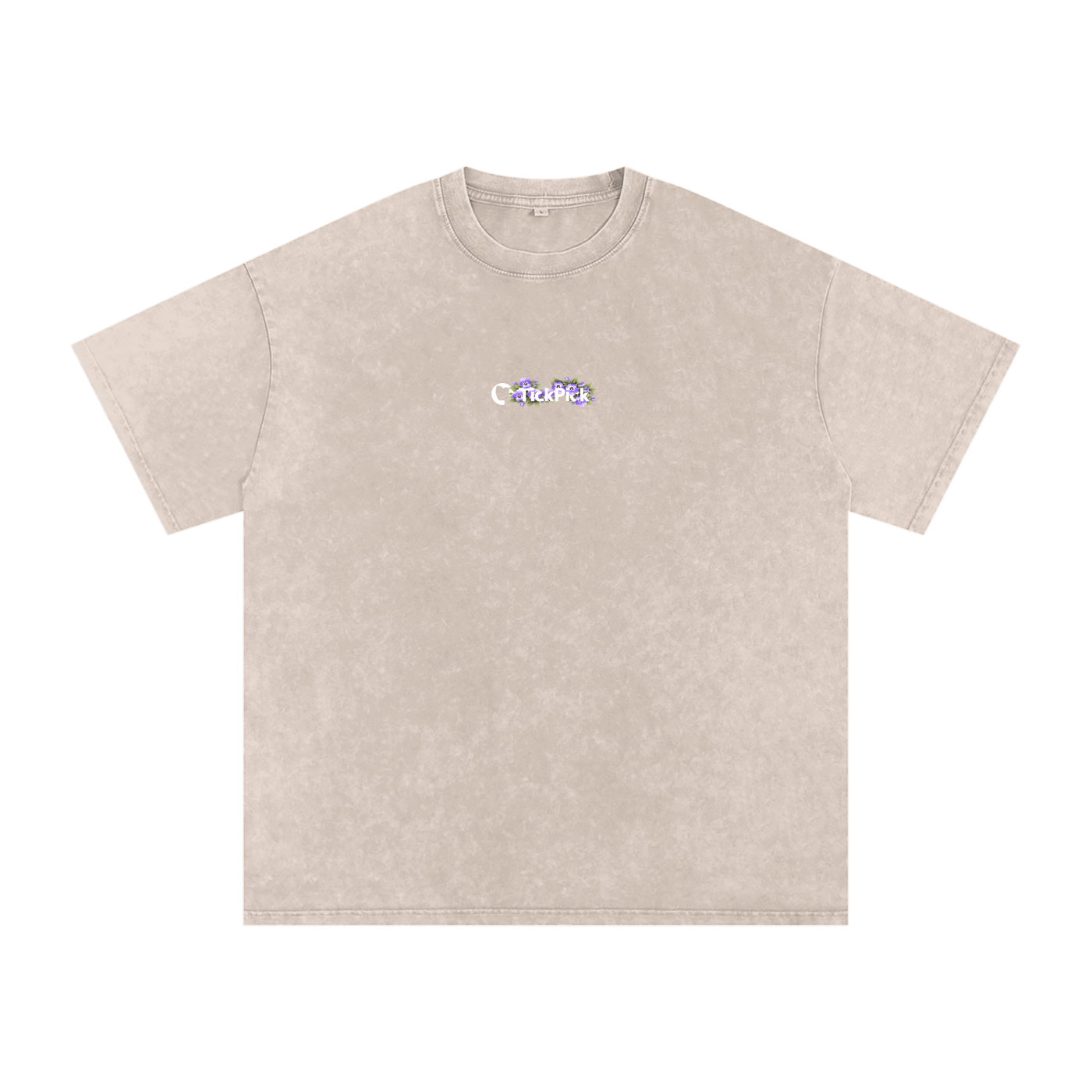 Pansies - Snow Washed Oversized Cotton T-Shirt