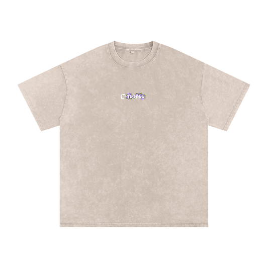 Pansies - Snow Washed Oversized Cotton T-Shirt
