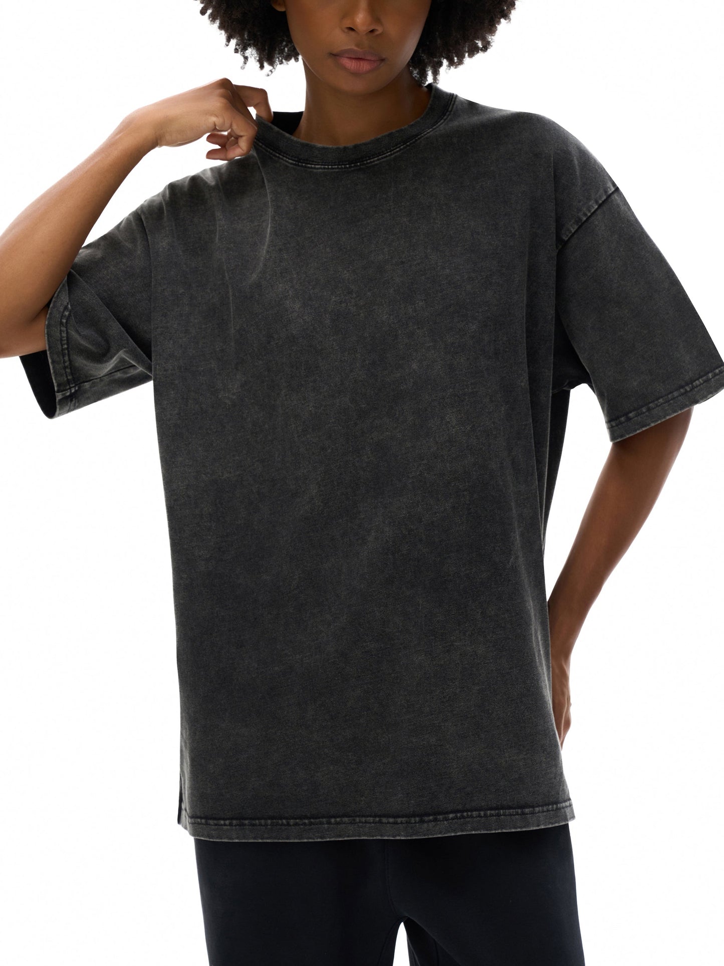 Cherry Blossom - Snow Washed Oversized Cotton T-Shirt