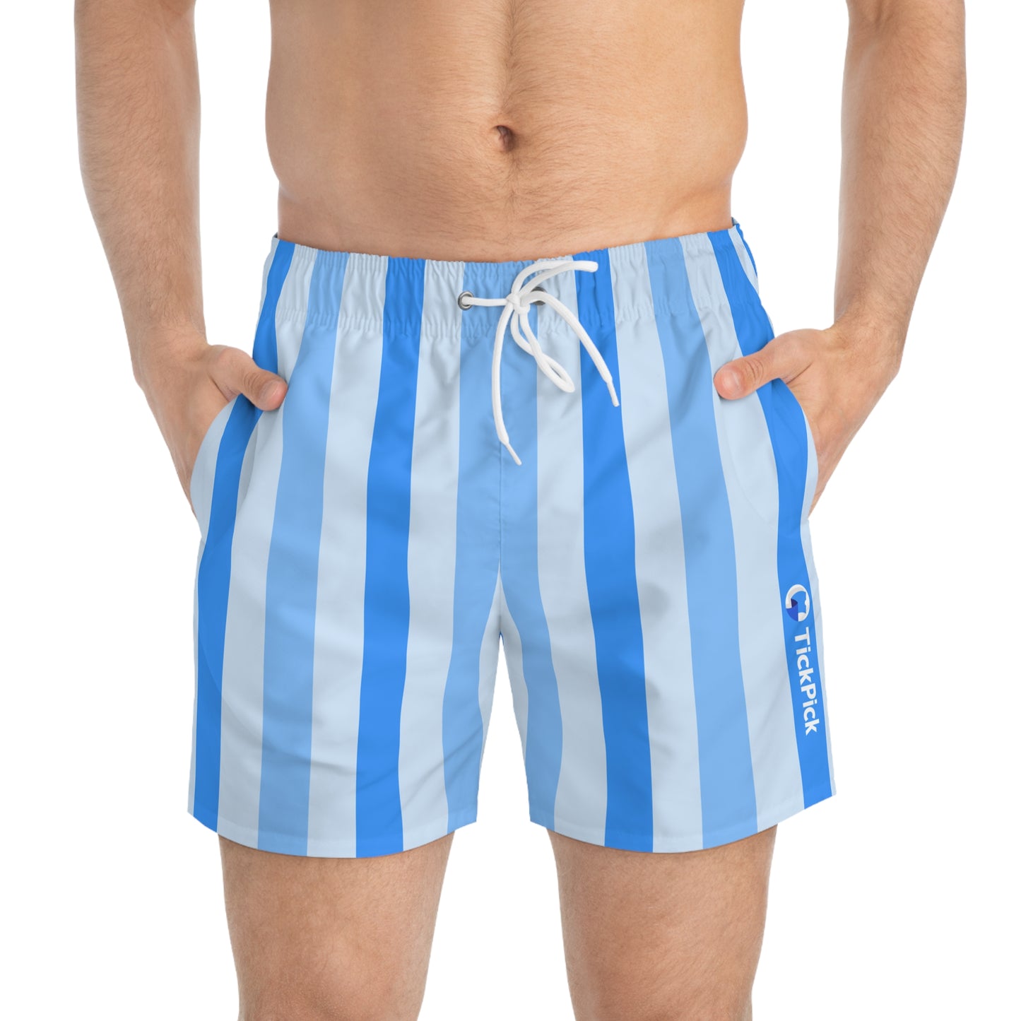 TickPick Blue Striped Swim Trunks V2