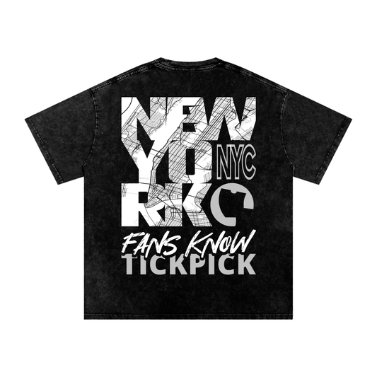 New York x TickPick | Snow Washed Oversized Cotton T-Shirt