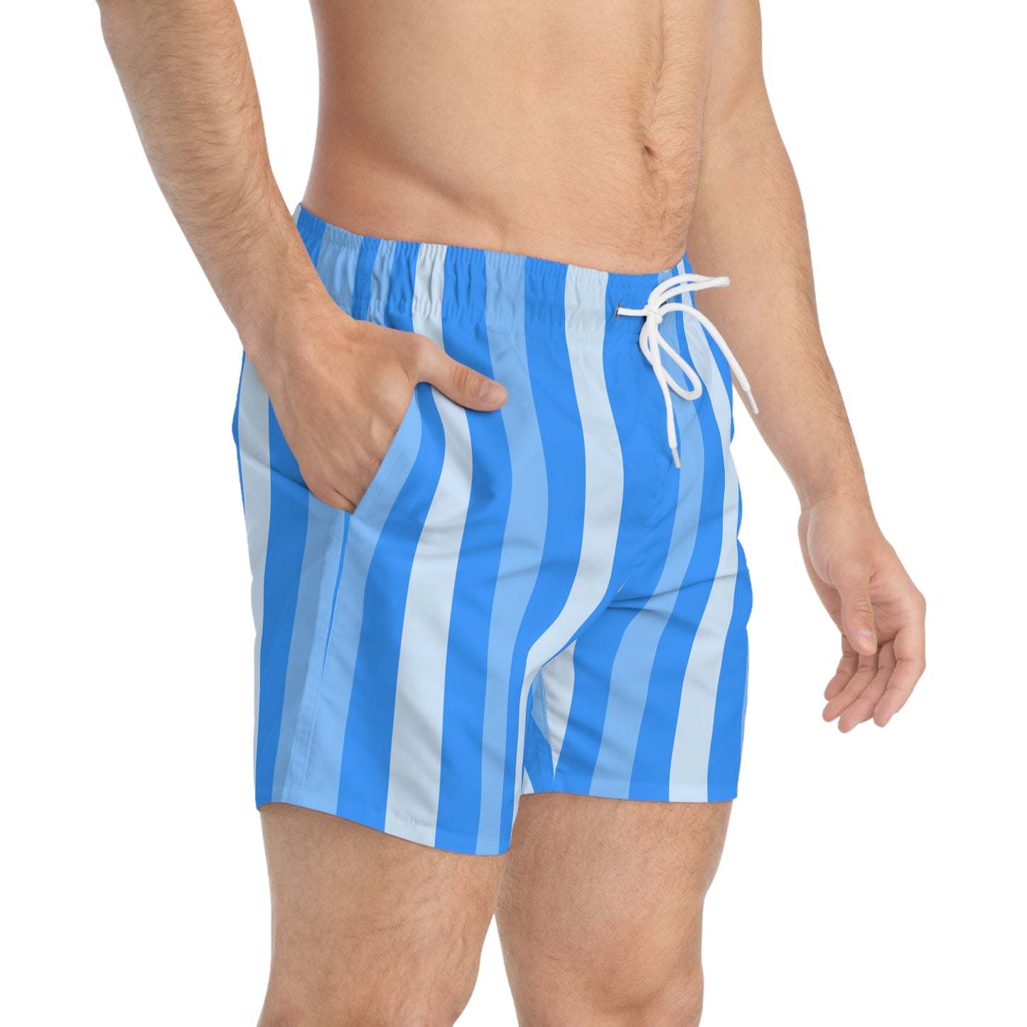 TickPick Blue Striped Swim Trunks V2