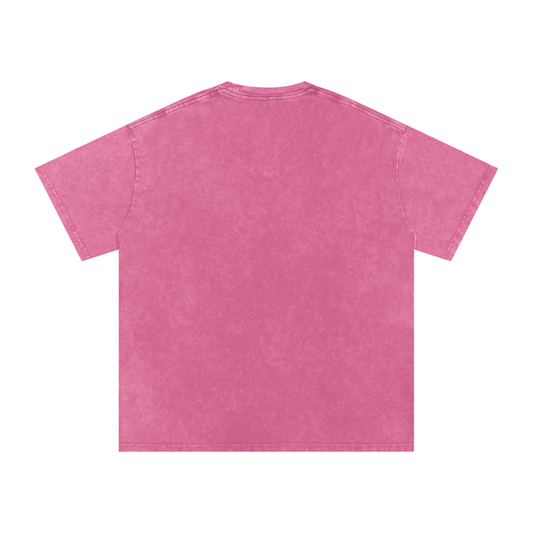 Cherry Blossom - Snow Washed Oversized Cotton T-Shirt