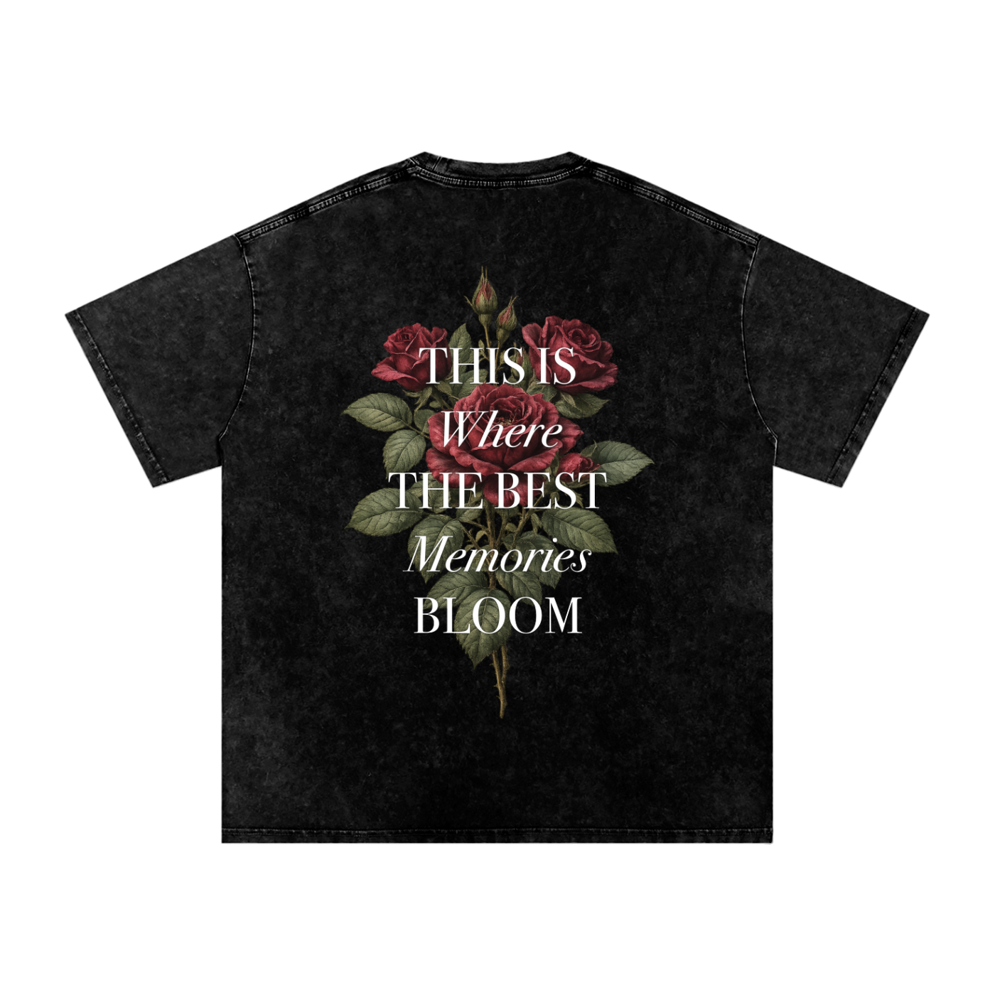 Roses - Snow Washed Oversized Cotton T-Shirt