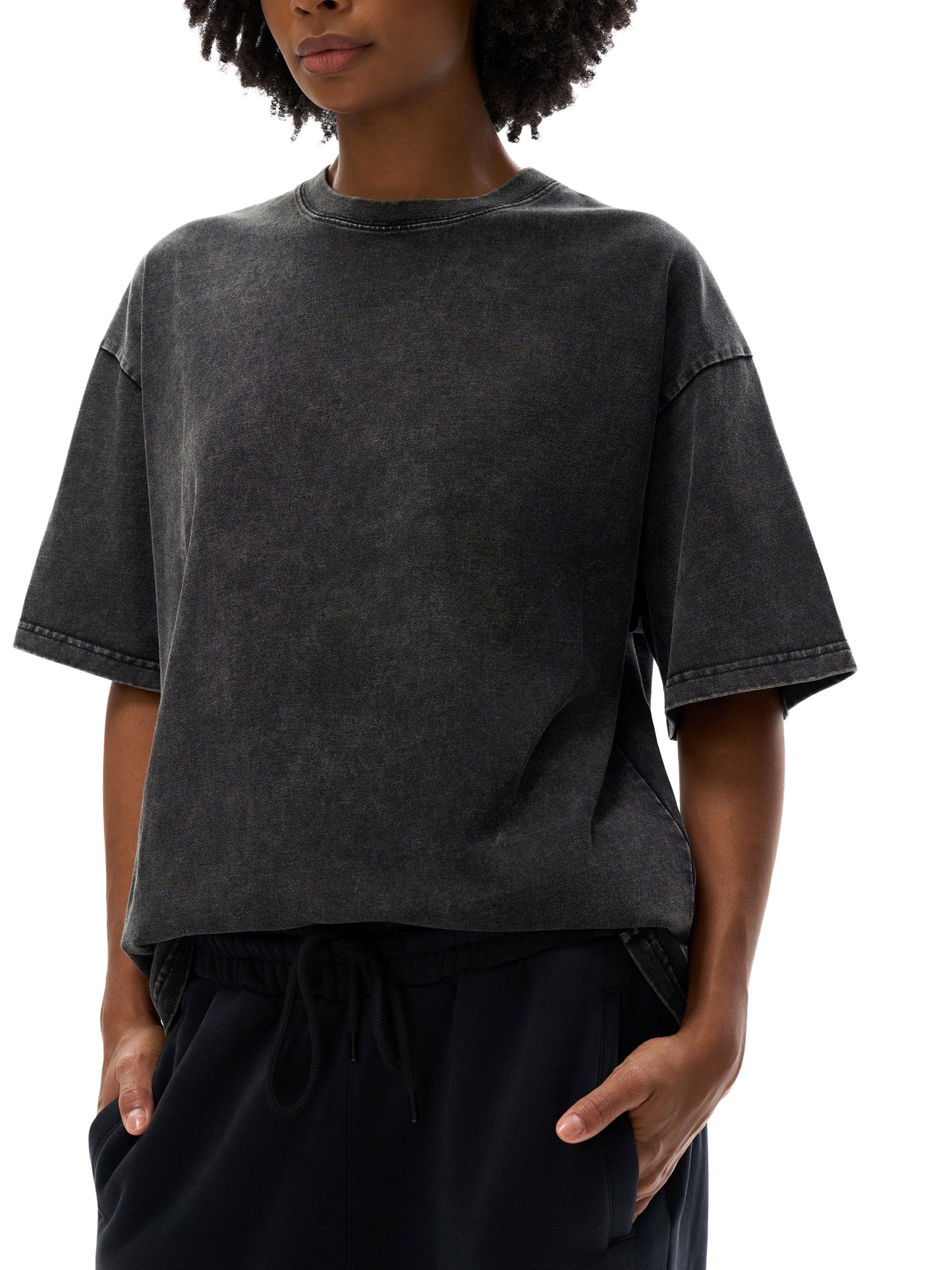 Cherry Blossom - Snow Washed Oversized Cotton T-Shirt