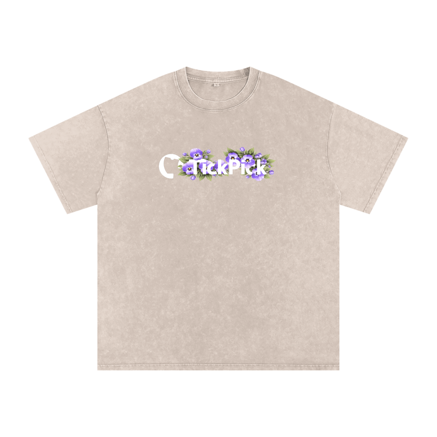 Pansies - Snow Washed Oversized Cotton T-Shirt