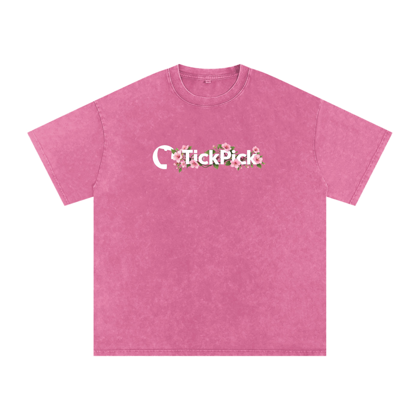 Cherry Blossom - Snow Washed Oversized Cotton T-Shirt